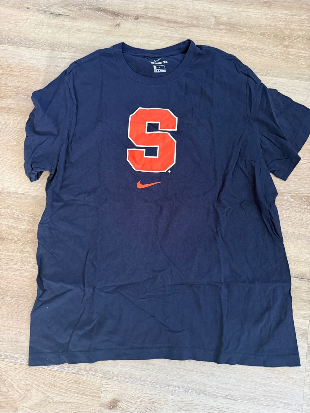 Nike Syracuse university Navy Short-Sleeve Tee with Orange 'S' and Swoosh